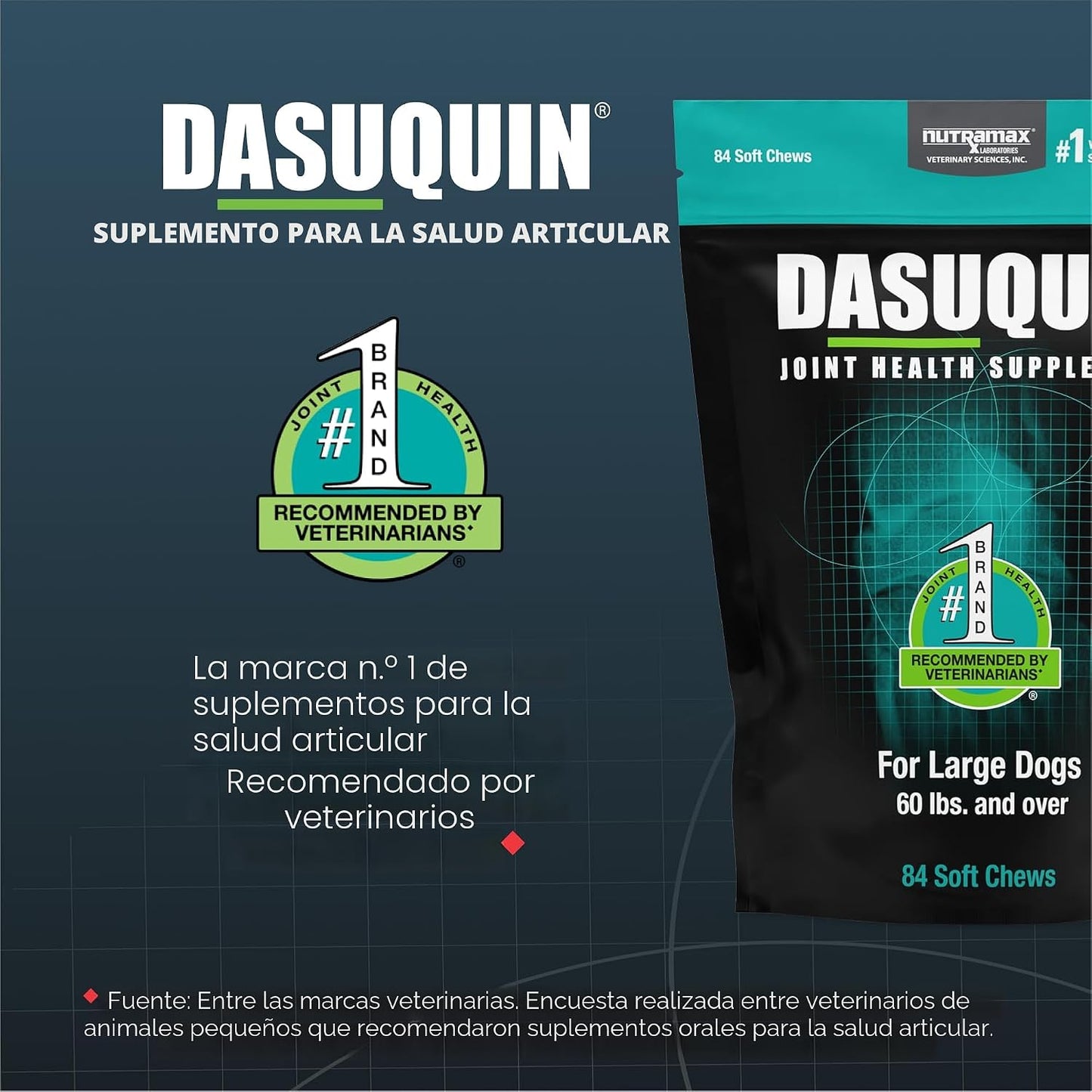 Nutramax Dasuquin para perros grandes, suplemento para la salud de...