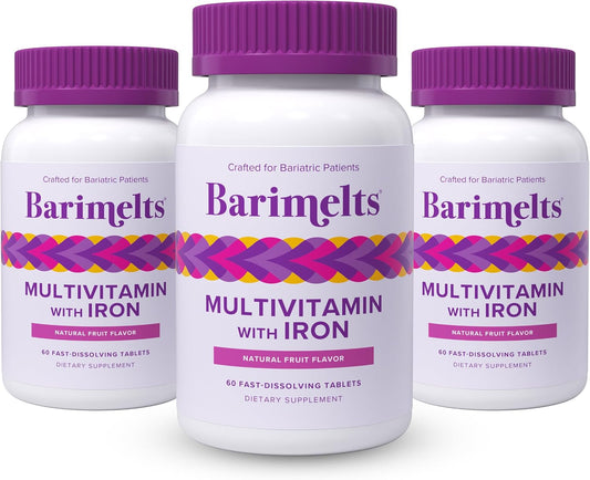 BariMelts Multivitamínico bariátrico con hierro, 180 tabletas de di...