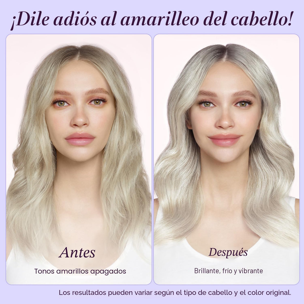 Luseta - Juego de champú y acondicionador morado para cabello rubio...