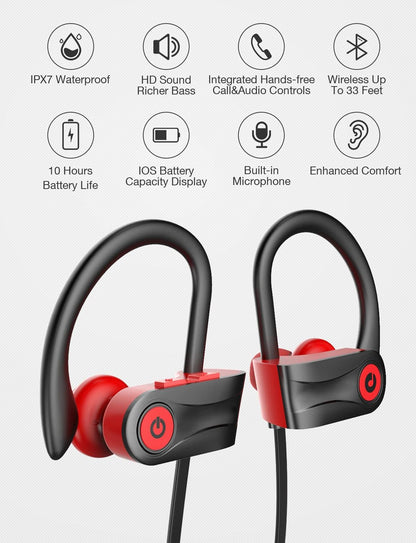 Otium Auriculares deportivos inalámbricos Bluetooth 5.3 con micrófo...