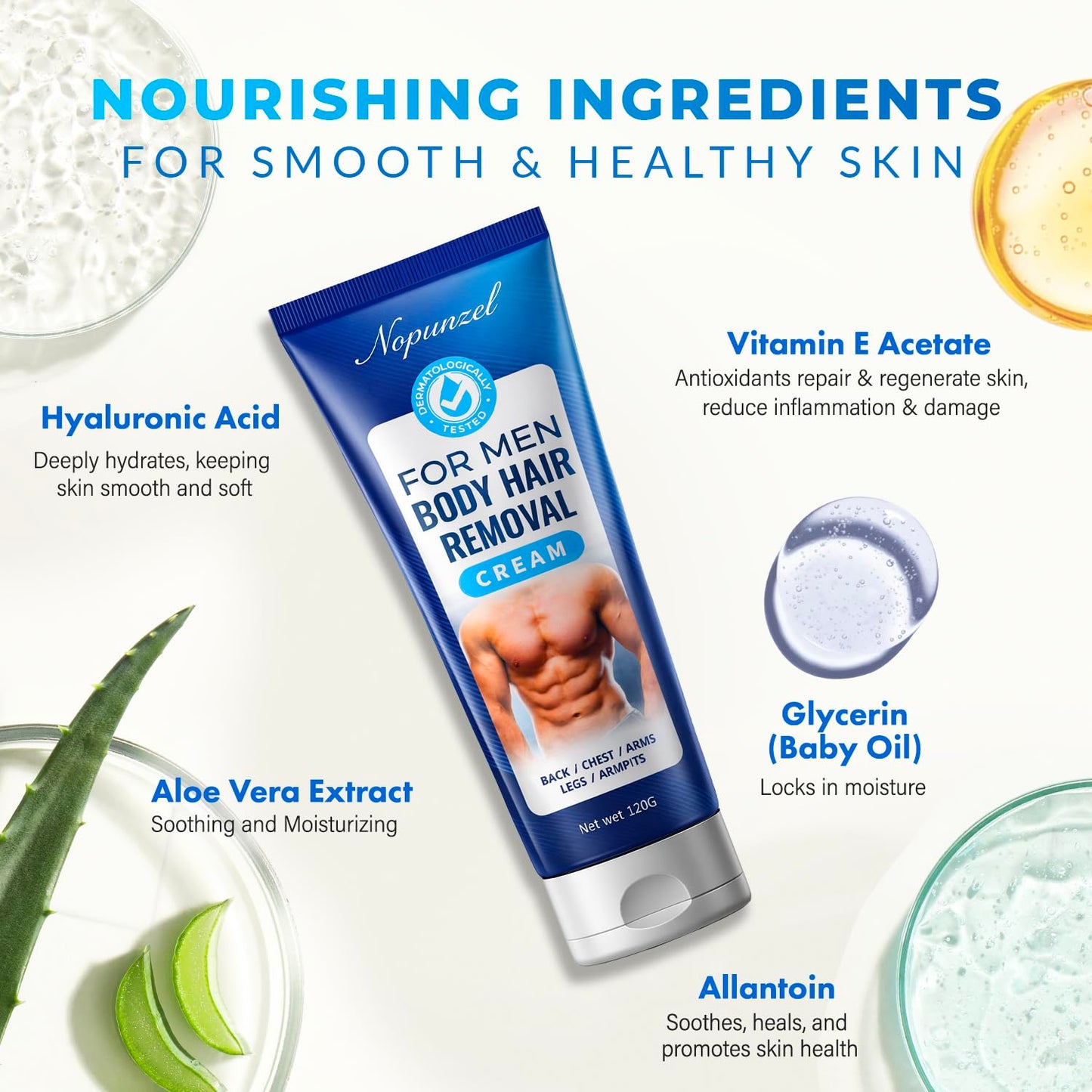 Crema depilatoria para hombres: crema depilatoria para áreas íntima...