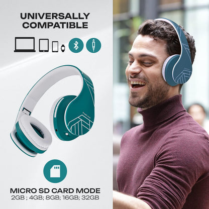 PowerLocus - Audífonos Bluetooth sobre las orejas, auriculares inal...