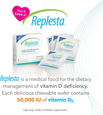 Replesta 50,000 UI de vitamina D3 colecalciferol, para deficiencia...