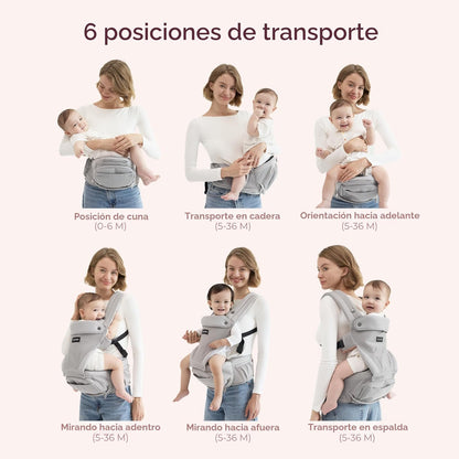 Momcozy Portabebés con asiento de cadera, transporte orientado haci...