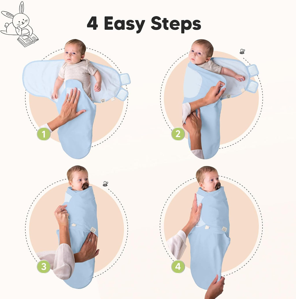KeaBabies Paquete de 3 pañales orgánicos para recién nacidos | Mant...