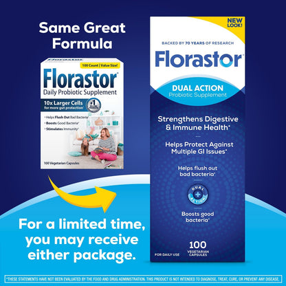 florastor Daily Probiotico Suplemento, 250 mg, Cápsulas 100 EA por...