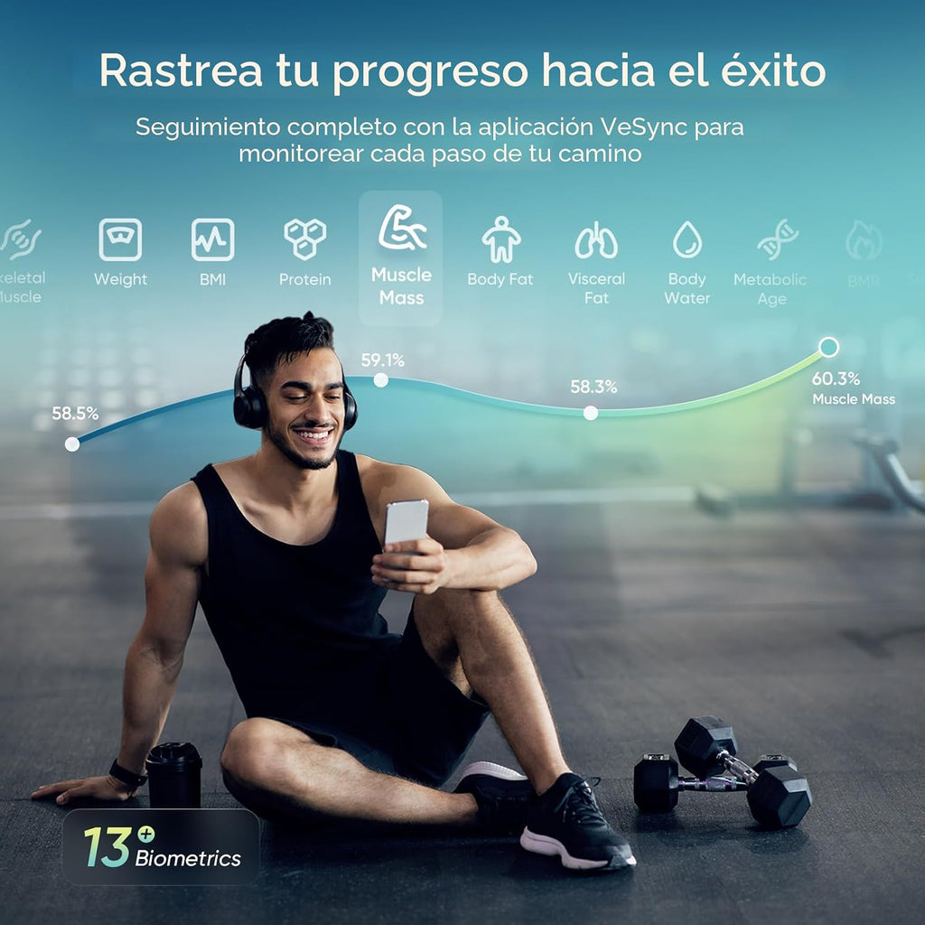 Etekcity Báscula inteligente mejorada para grasa corporal e IMC, el...