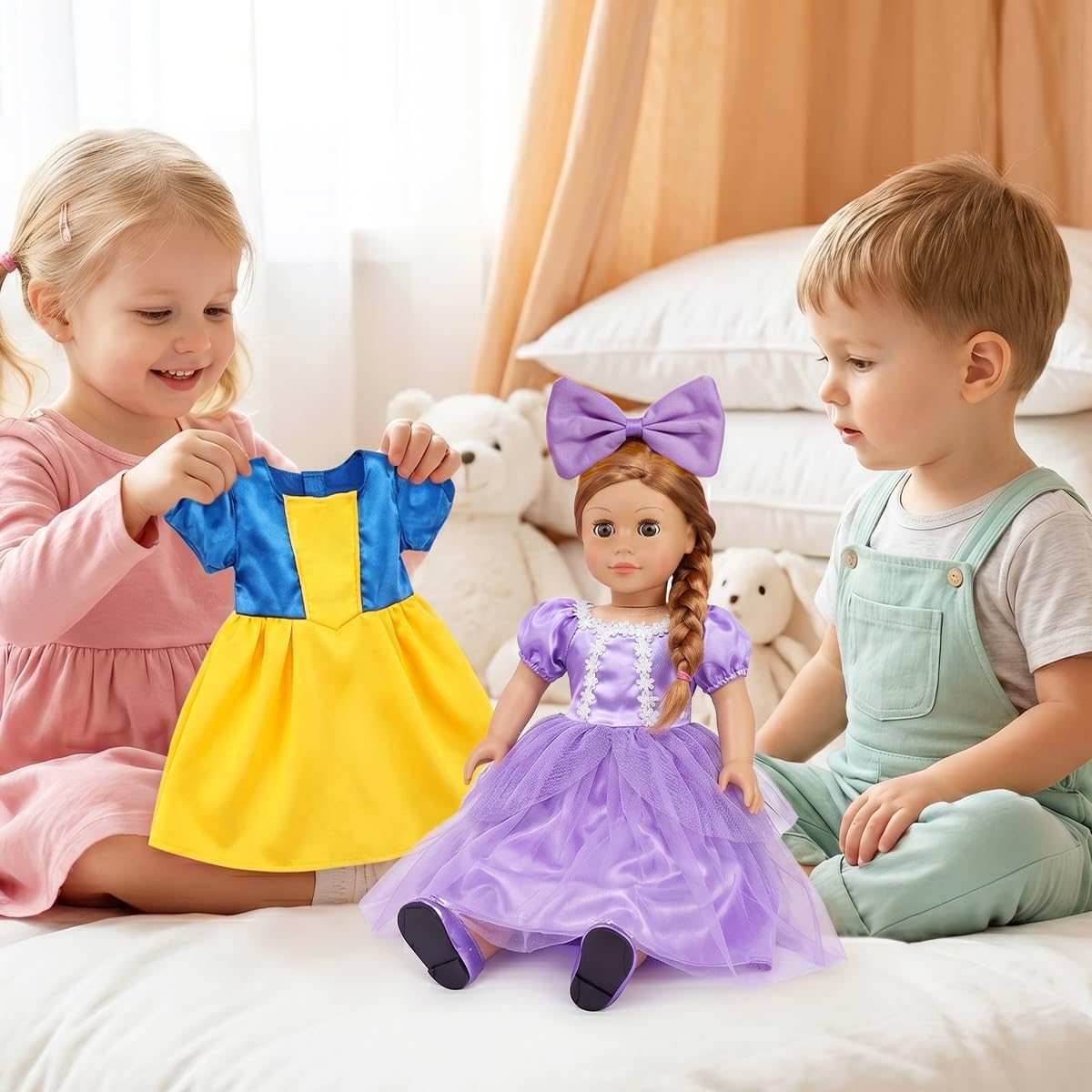18INDC 6 juegos de vestidos de princesa para muñecas de 18 pulgadas...