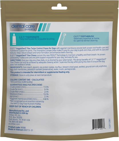Virbac C.E.T. VEGGIEDENT Flex Control de Sarro Masticables para Per...