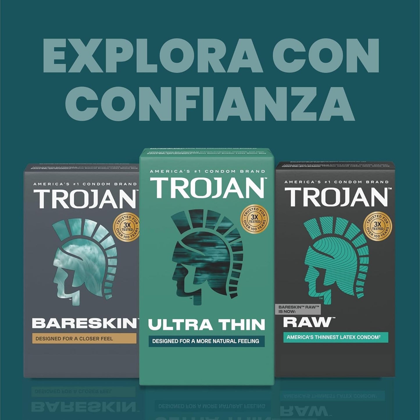 TROJAN Preservativos ultrafinos para sensibilidad, preservativos TR...