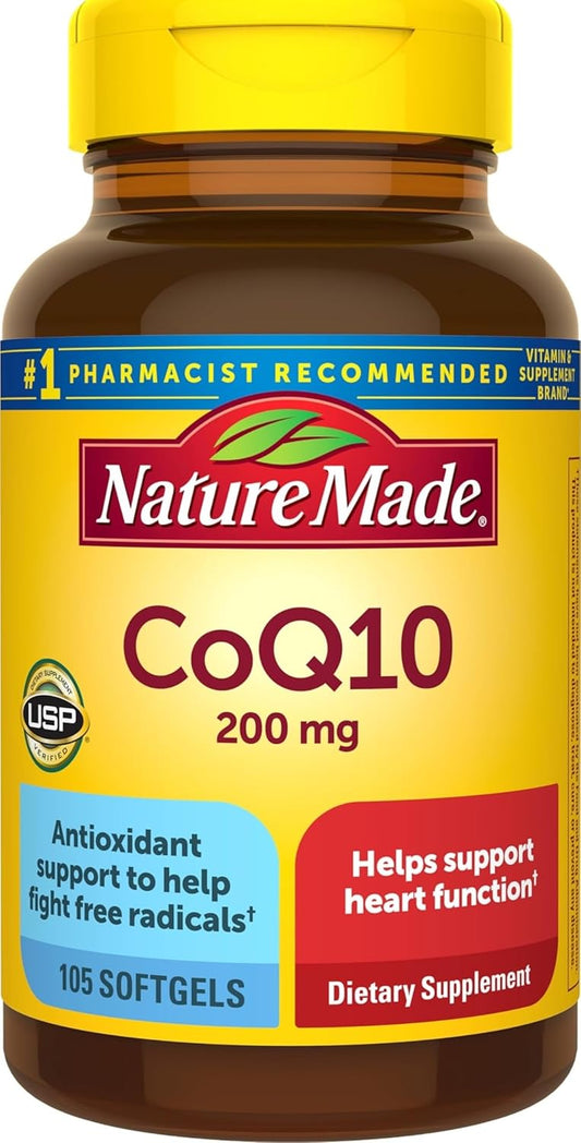 Nature Made Cápsulas blandas CoQ10 de 200 mg, suplemento dietético...
