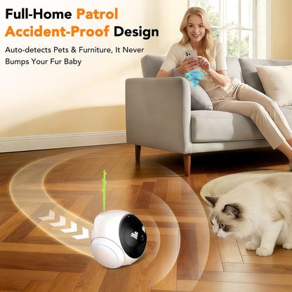 RPZ Cámara para mascotas para interiores, cámara para perros, robot...