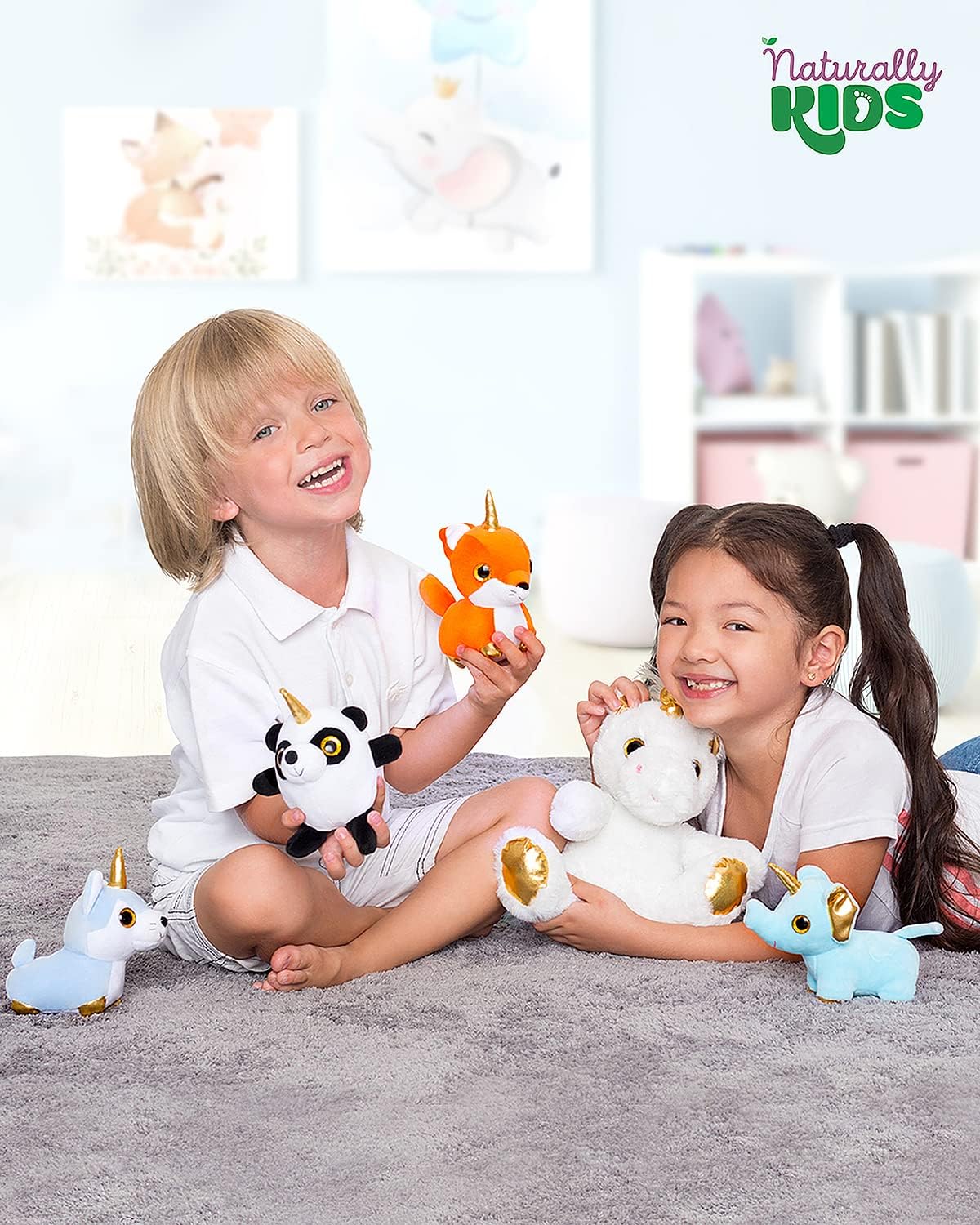 Naturally KIDS Mochila de unicornio para niños pequeños con juguete...