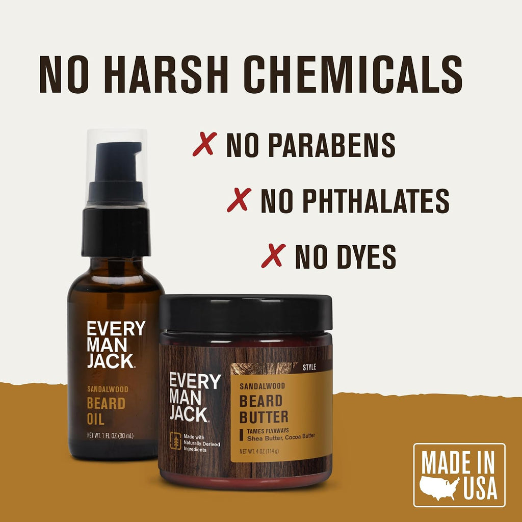 Every Man Jack Aceite hidratante para barba y mantequilla para homb...
