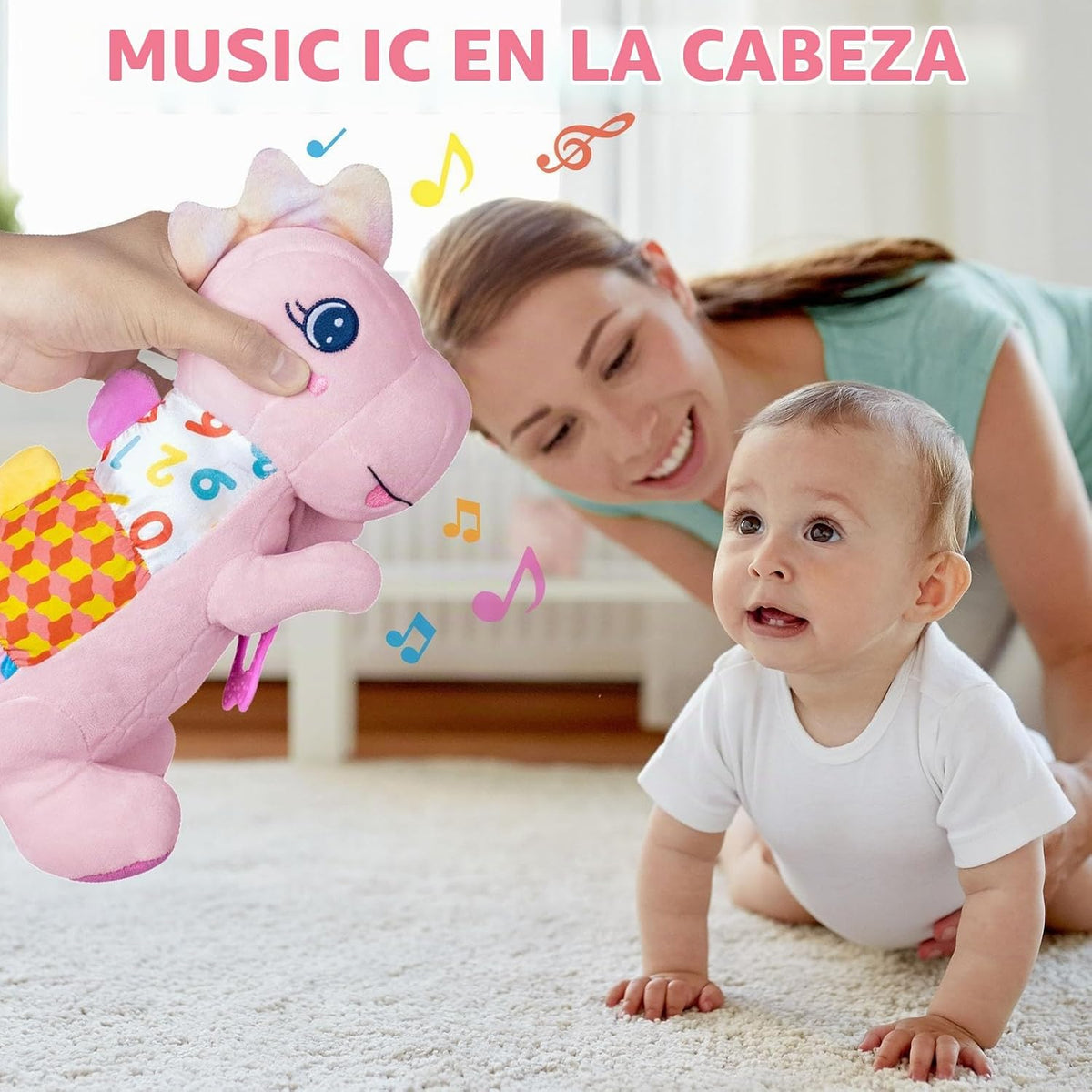 Juguetes musicales de dinosaurio para bebés de 0-3-6-9-12 meses, ju...