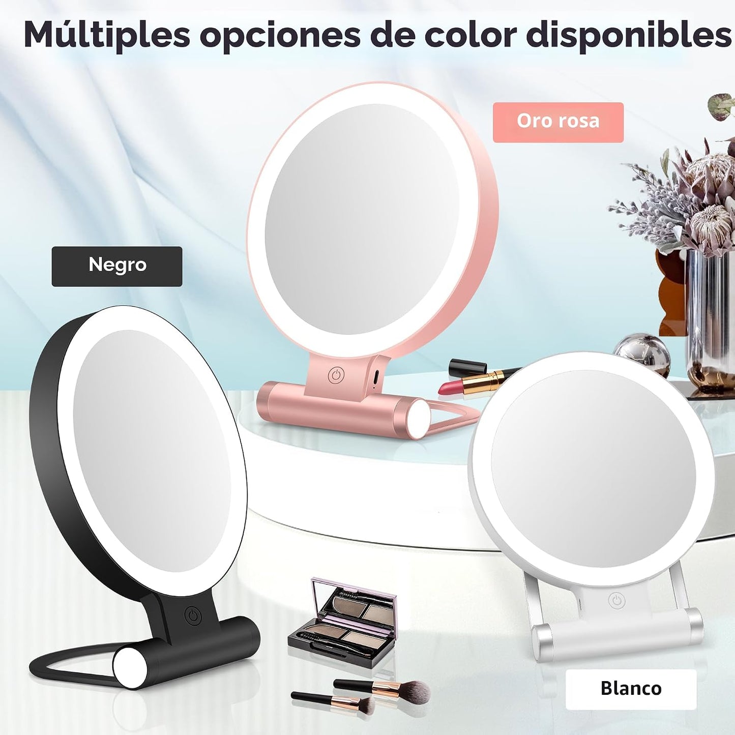B Beauty Planet Espejo de aumento con luz 30X, espejo de maquillaje...