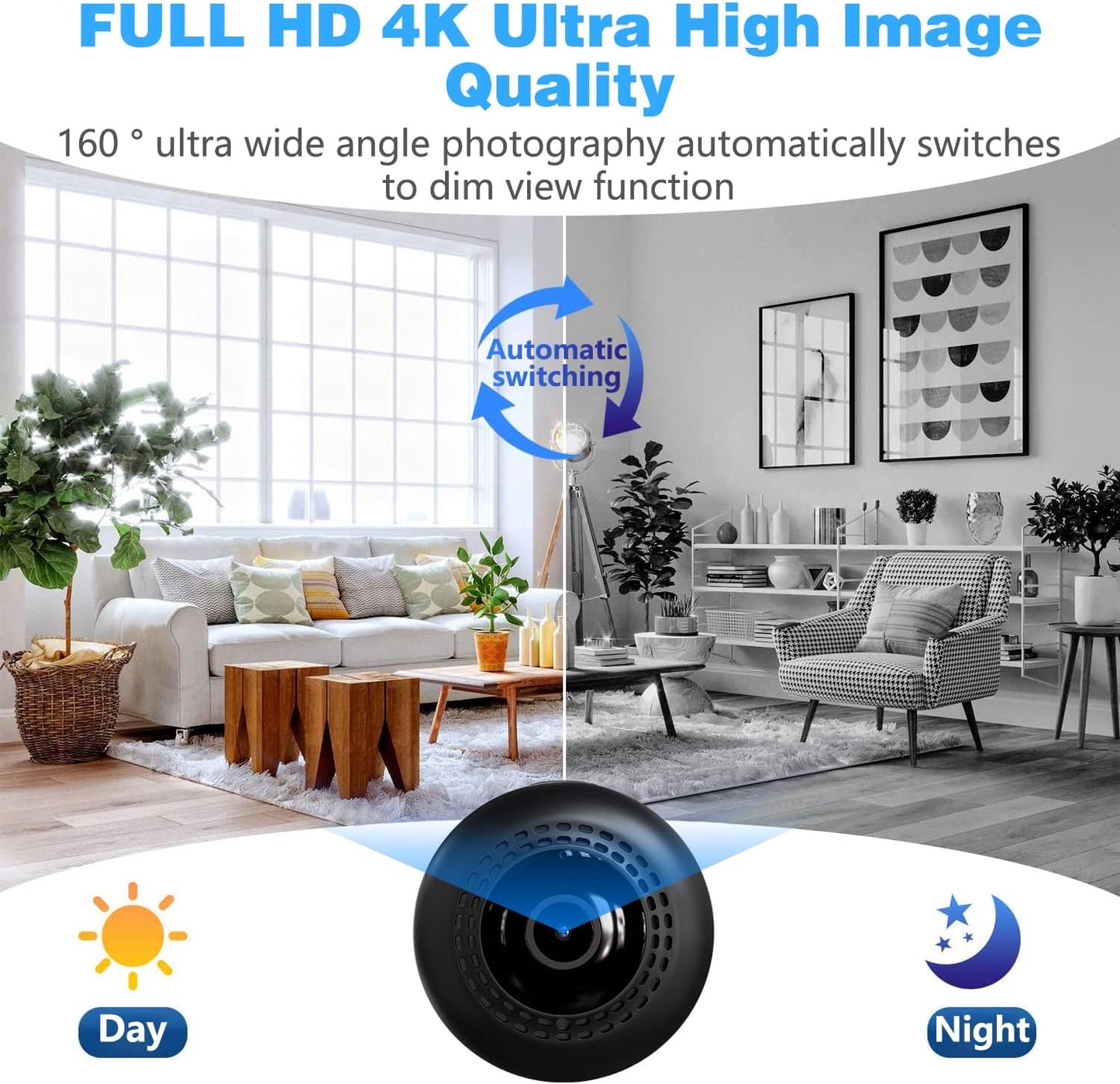 Cámara de seguridad 4K con visión nocturna y cámara de batería inco...