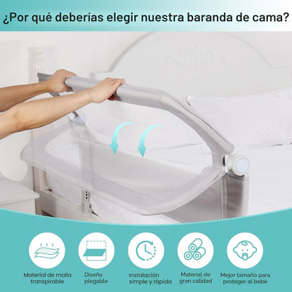 NUTIKAS Barandilla de Seguridad para Cama de Bebé para Niños Pequeñ...