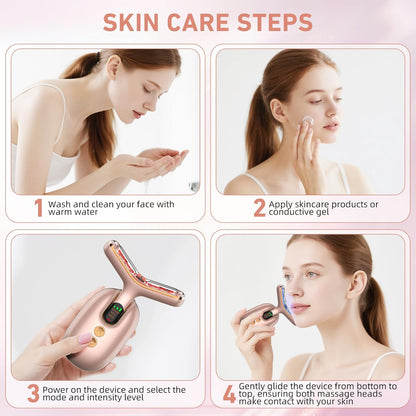 Dispositivo de belleza facial de microcorriente, 3 modos, terapia d...