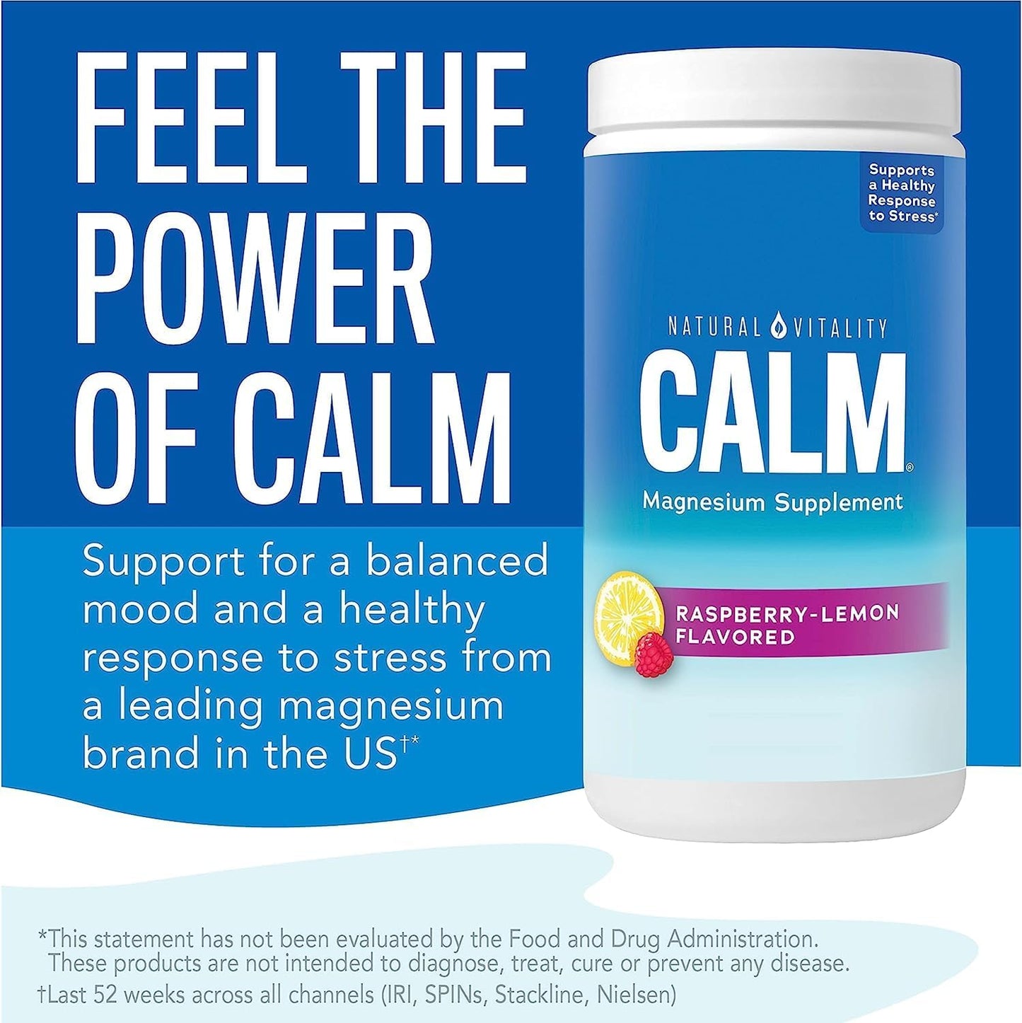 Natural Vitality Calm, suplemento de citrato de magnesio, mezcla de...