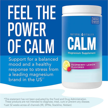 Natural Vitality Calm, suplemento de citrato de magnesio, mezcla de...