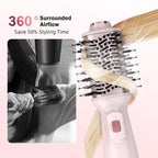 Cepillo secador de pelo de viaje de doble voltaje, mini cepillo de aire caliente con enchufe europeo, secador de un paso y voluminizador para uso doméstico y salón de belleza