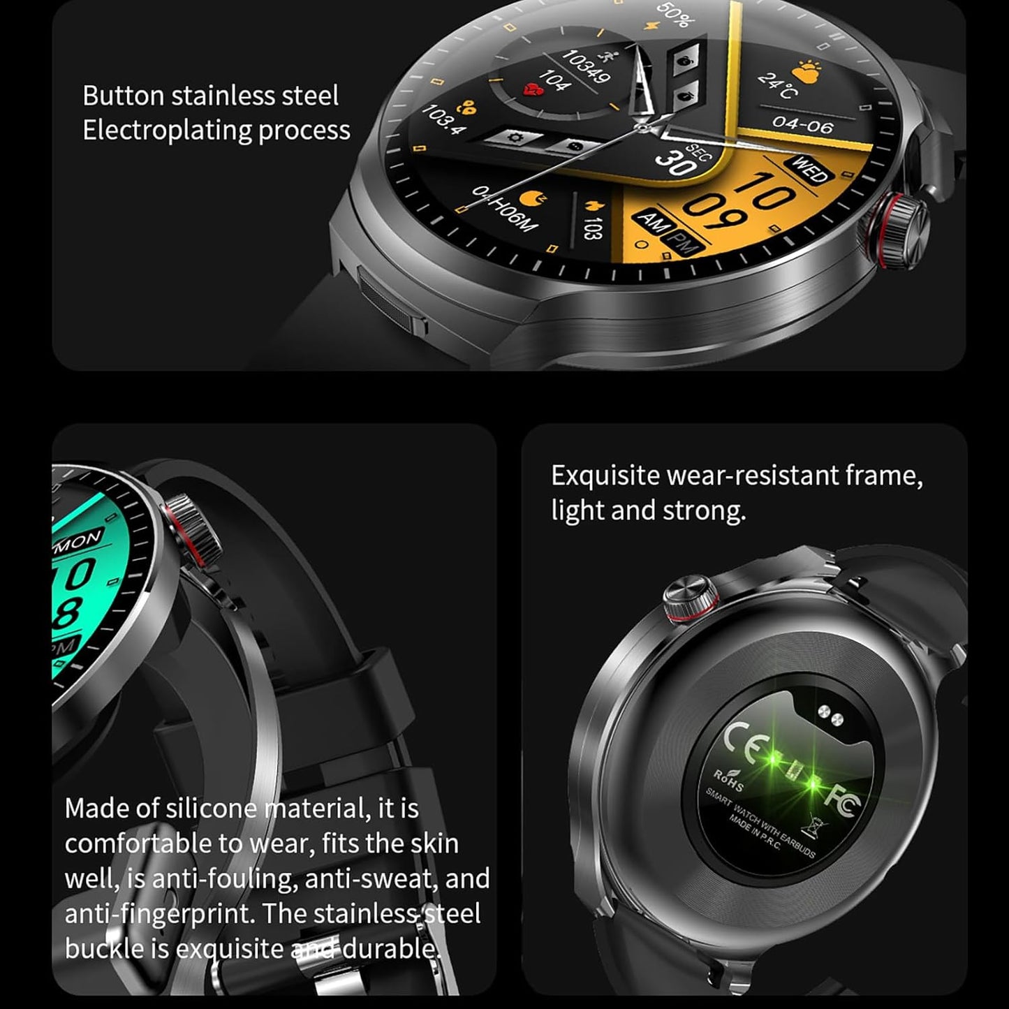ATEVIX Reloj inteligente con auriculares Bluetooth, pantalla HD red...