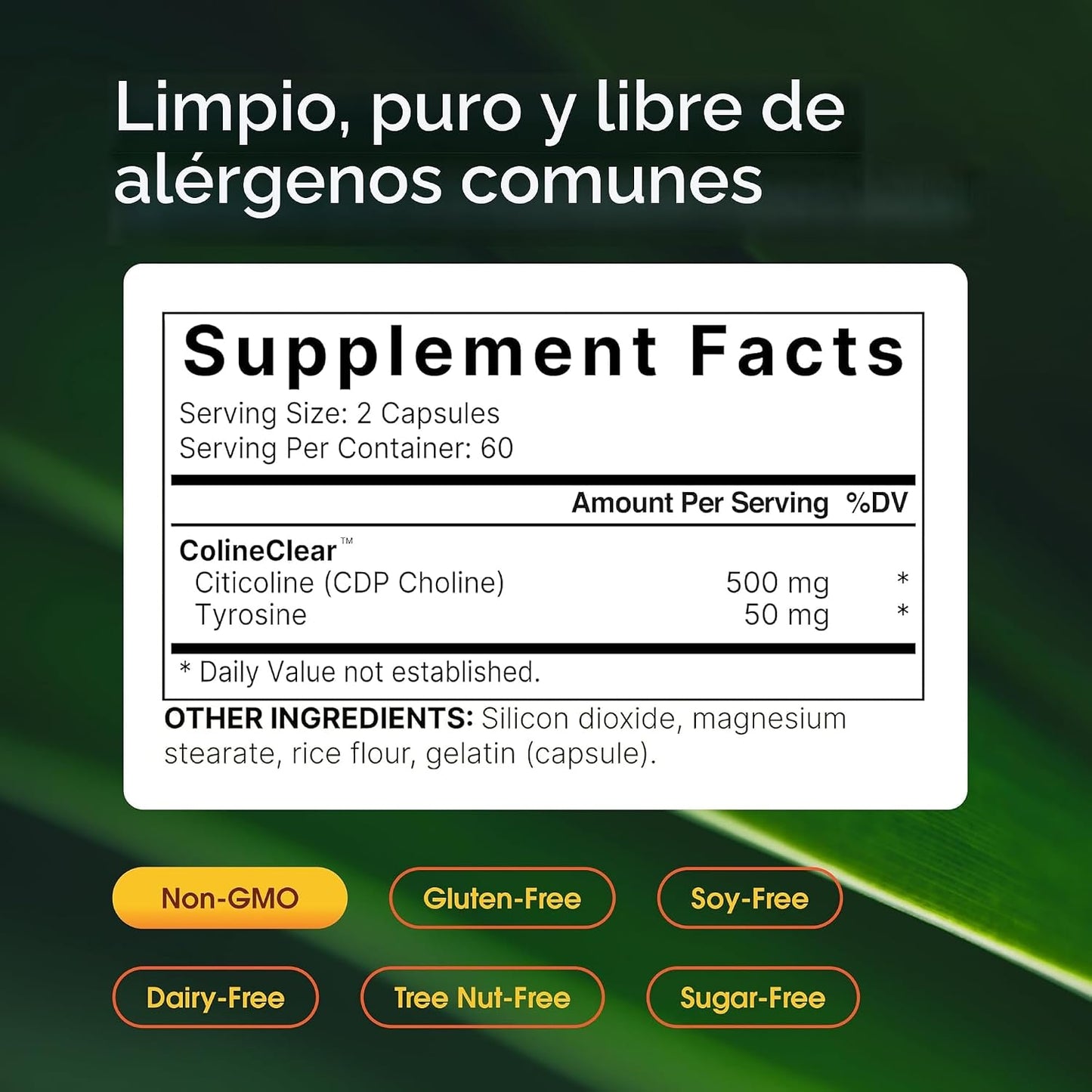 Suplementos de citicolina NatureBell, colina CDP, citicolina 500mg...