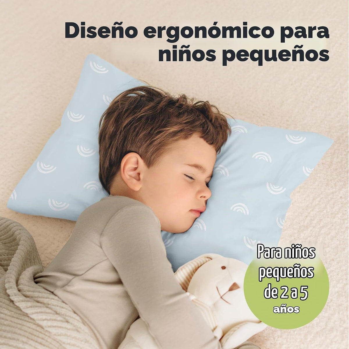Paquete de 2 almohadas para niños de 2 años a 5,13 x 18 pulgadas (a...