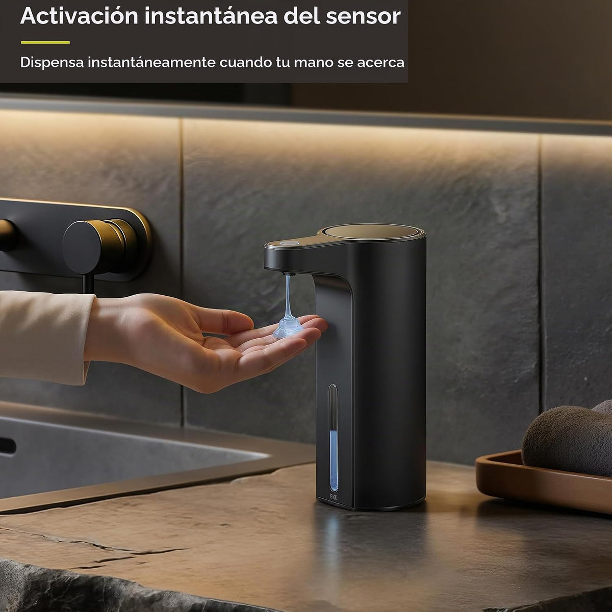 EKO Aroma - Dispensador automático de jabón líquido de 9 onzas líqu...