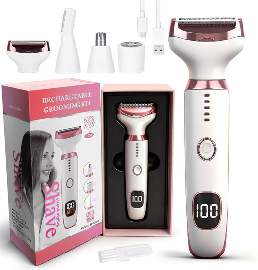 Beanify Beauty - Maquinilla de afeitar eléctrica con pantalla LED 2...