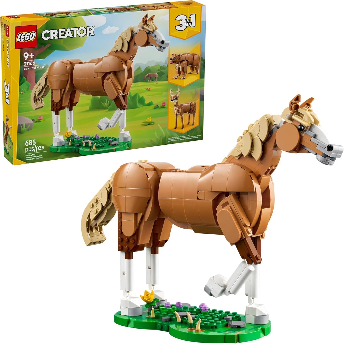 LEGO Creator 3 en 1 hermoso juguete de construcción de caballos par...