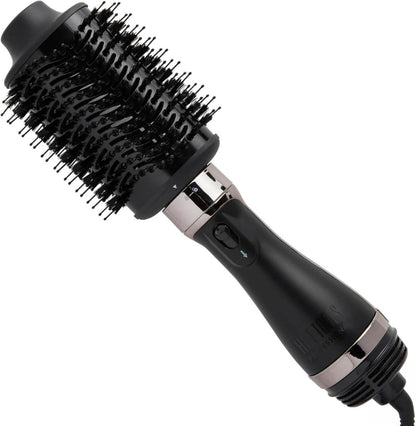 HOT TOOLS Volumizador y secador de pelo profesional de un solo paso desmontable de oro negro, barril de 2.8 pulgadas