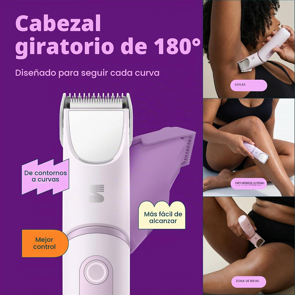 LADYSPOT SpinDuo 2 en 1 recortadora de bikini eléctrica para mujer,...