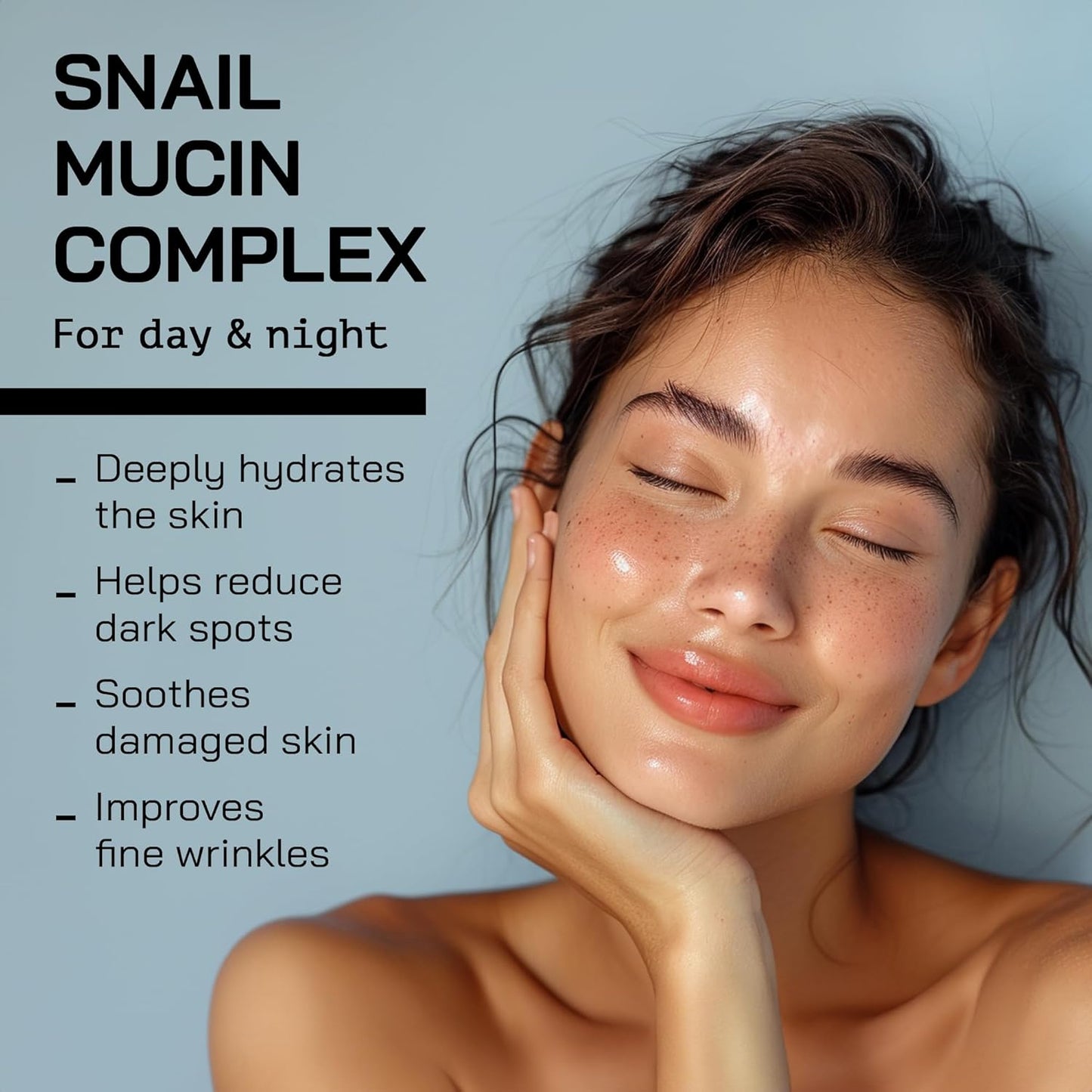 Snail Mucin Serum - Advanced Snail 96 Mucin Power Essence con ácido hialurónico y centella - Suero facial hidratante e hidratante reparador de la piel para mujeres, 3.38 onzas líquidas, 3.4 fl oz,