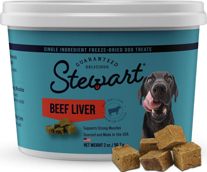 Golosinas de hígado de res para perros Stewart, 2 oz, ~45 piezas, c...