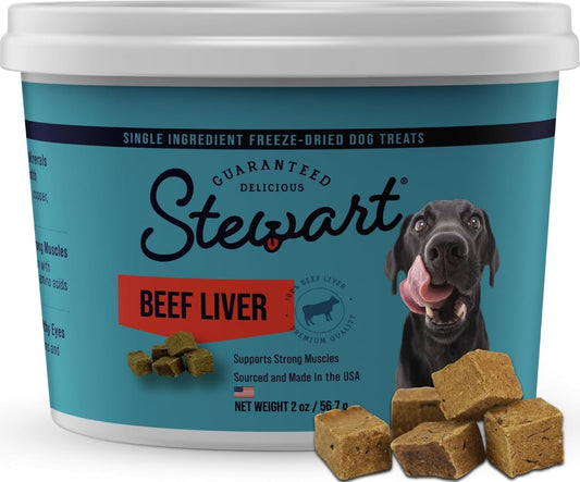 Golosinas de hígado de res para perros Stewart, 2 oz, ~45 piezas, c...