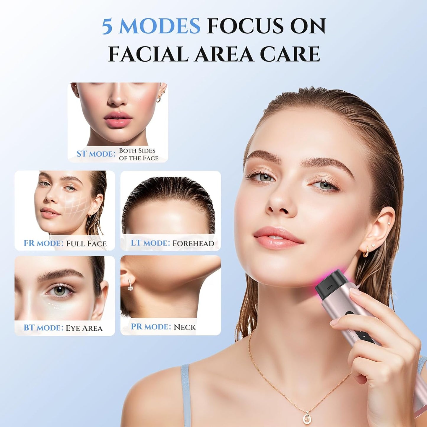 Oranmagic Microcurrent - Dispositivo facial 5 en 1 para apretar y l...