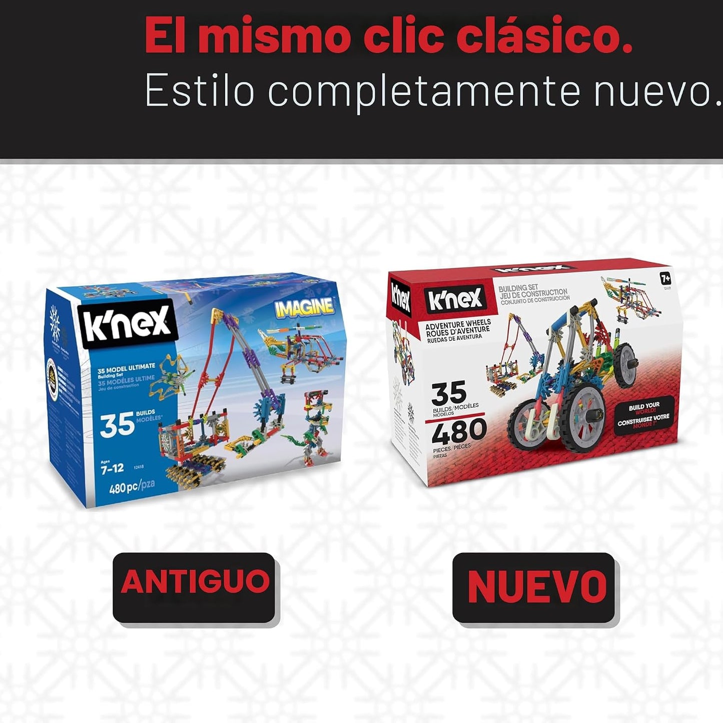 K'NEX Juego de construcción de 35 modelos - 480 piezas - Para m...
