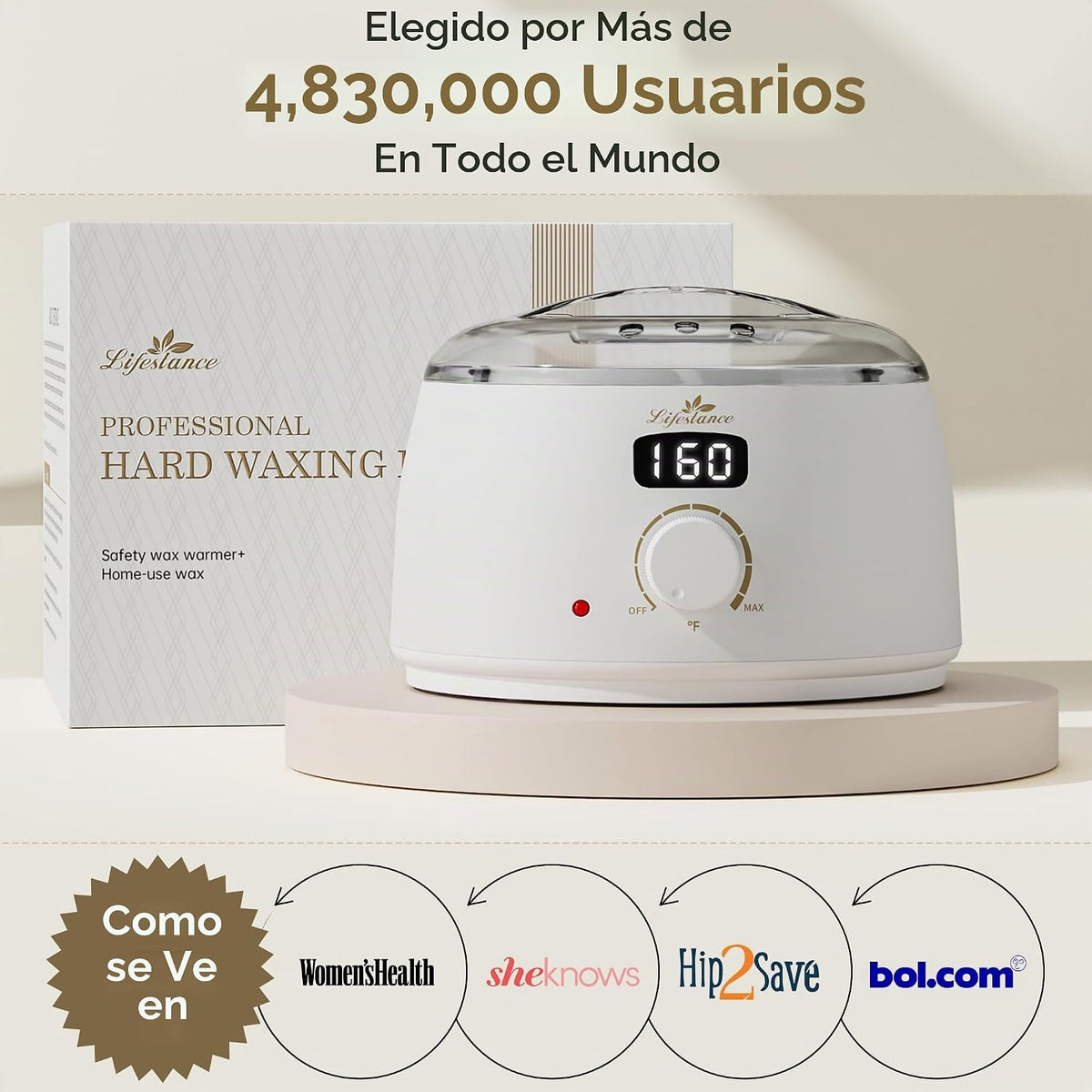 Lifestance L3 Kit de depilación para mujeres y hombres, blanco, oll...