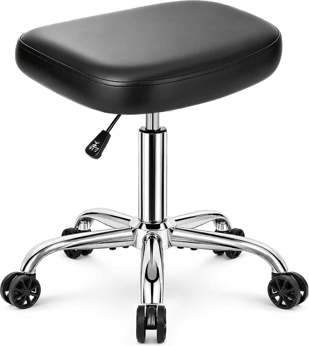 YUNSCEND Taburete rodante con ruedas, asiento contorneado de 16.5"...
