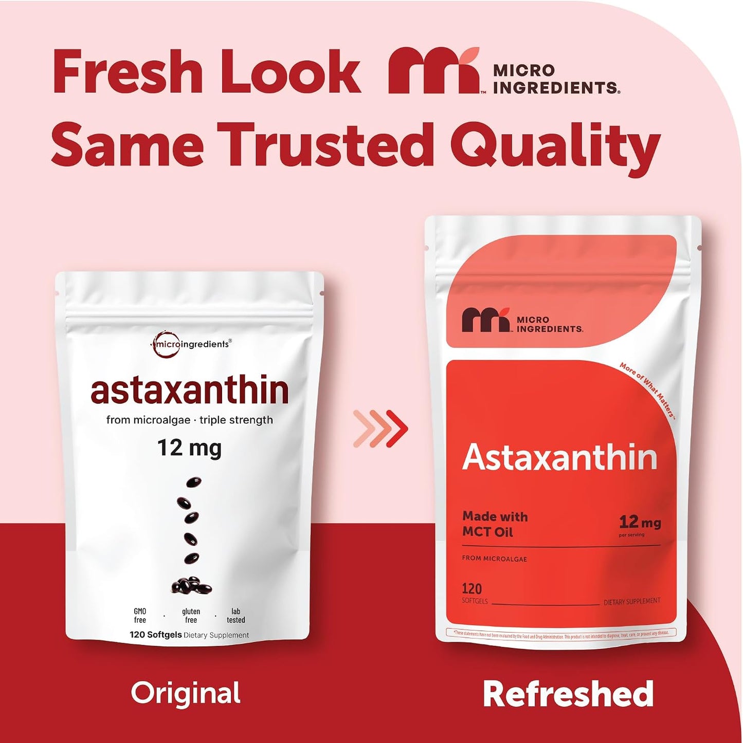 Micro Ingredients Astaxantina 12 mg con aceite MCT, 120 cápsulas bl...