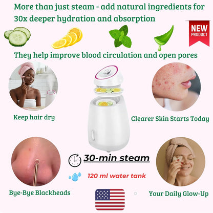 Vaporizador facial, juego completo de spa en casa \u2013 Rodillo de...