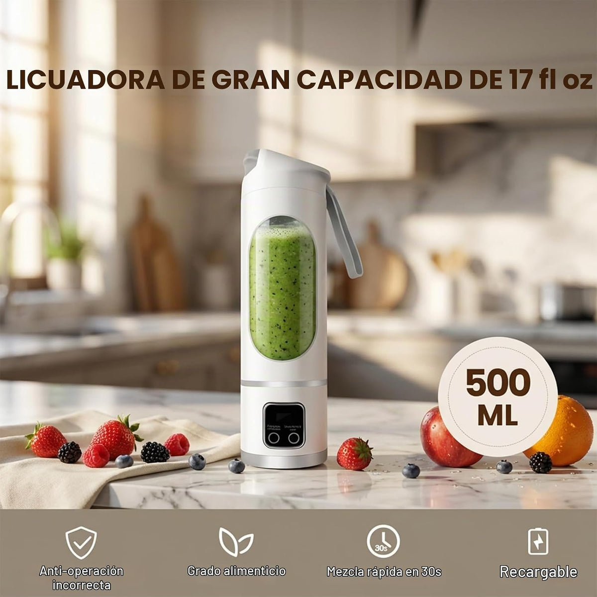 Licuadora personal, exprimidor personal conveniente (blanco) | 12-B...