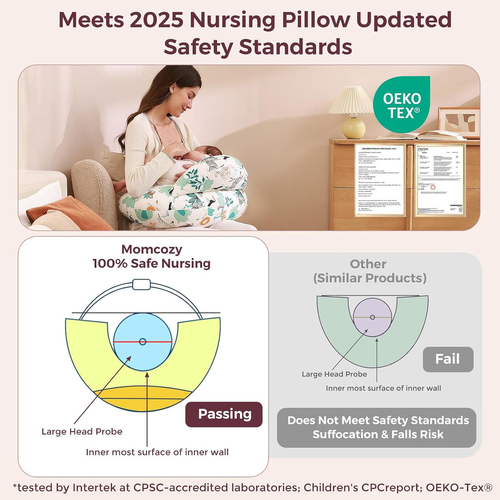Momcozy - Almohada de lactancia con barrera de seguridad pionera: m...