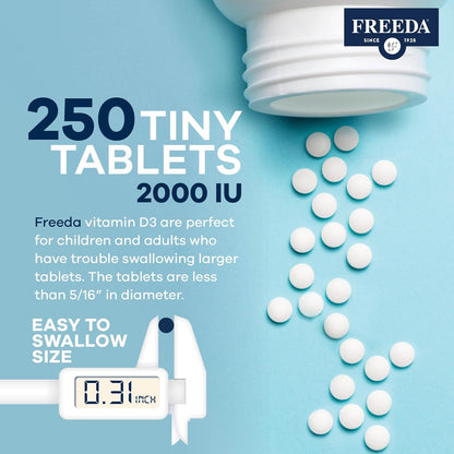 FREEDA Vitamina D3 pura 2000 UI \u2013 Fuerza moderada \u2013 Salud...