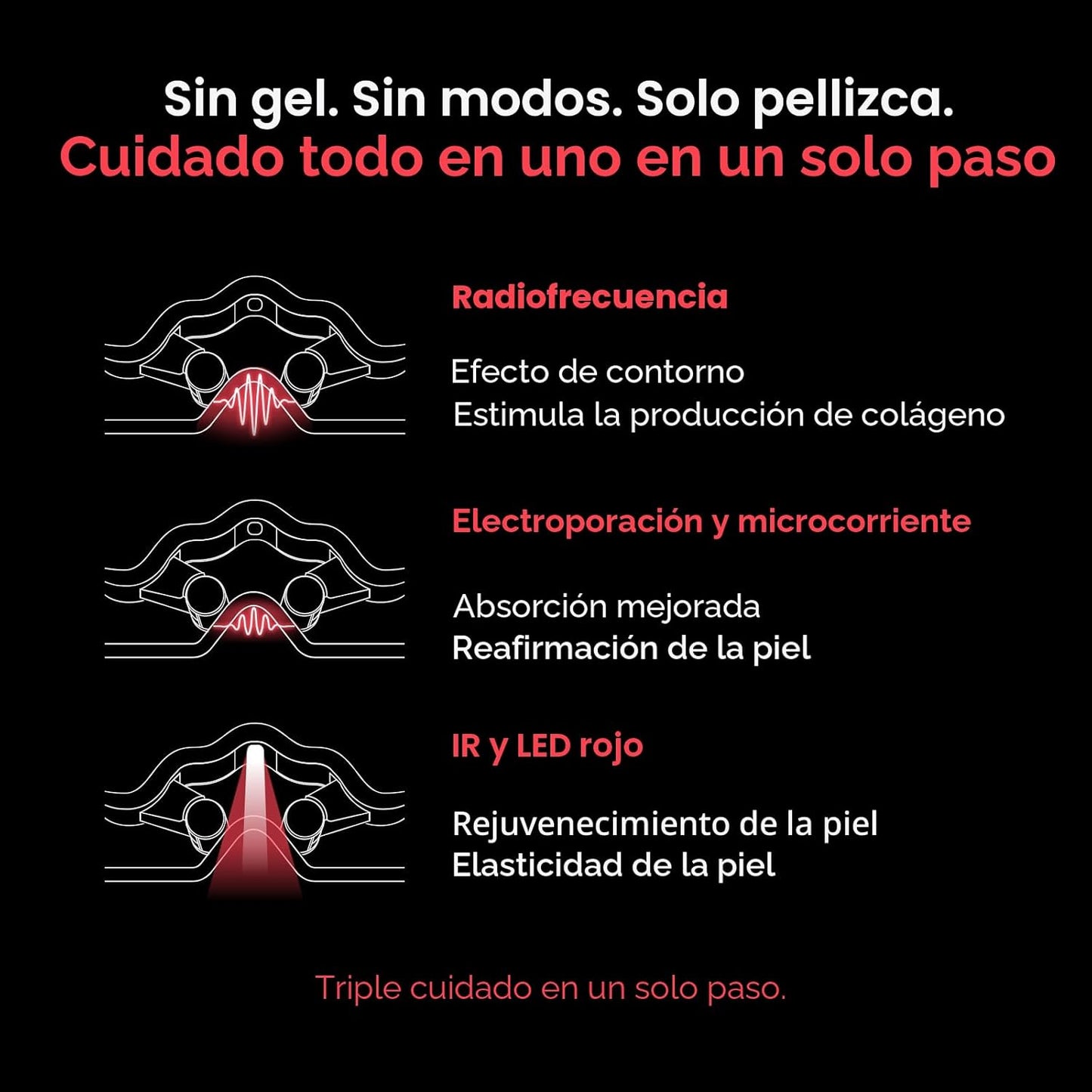 Aalok Ultra Olla | Dispositivo facial RF y LED en casa para levanta...