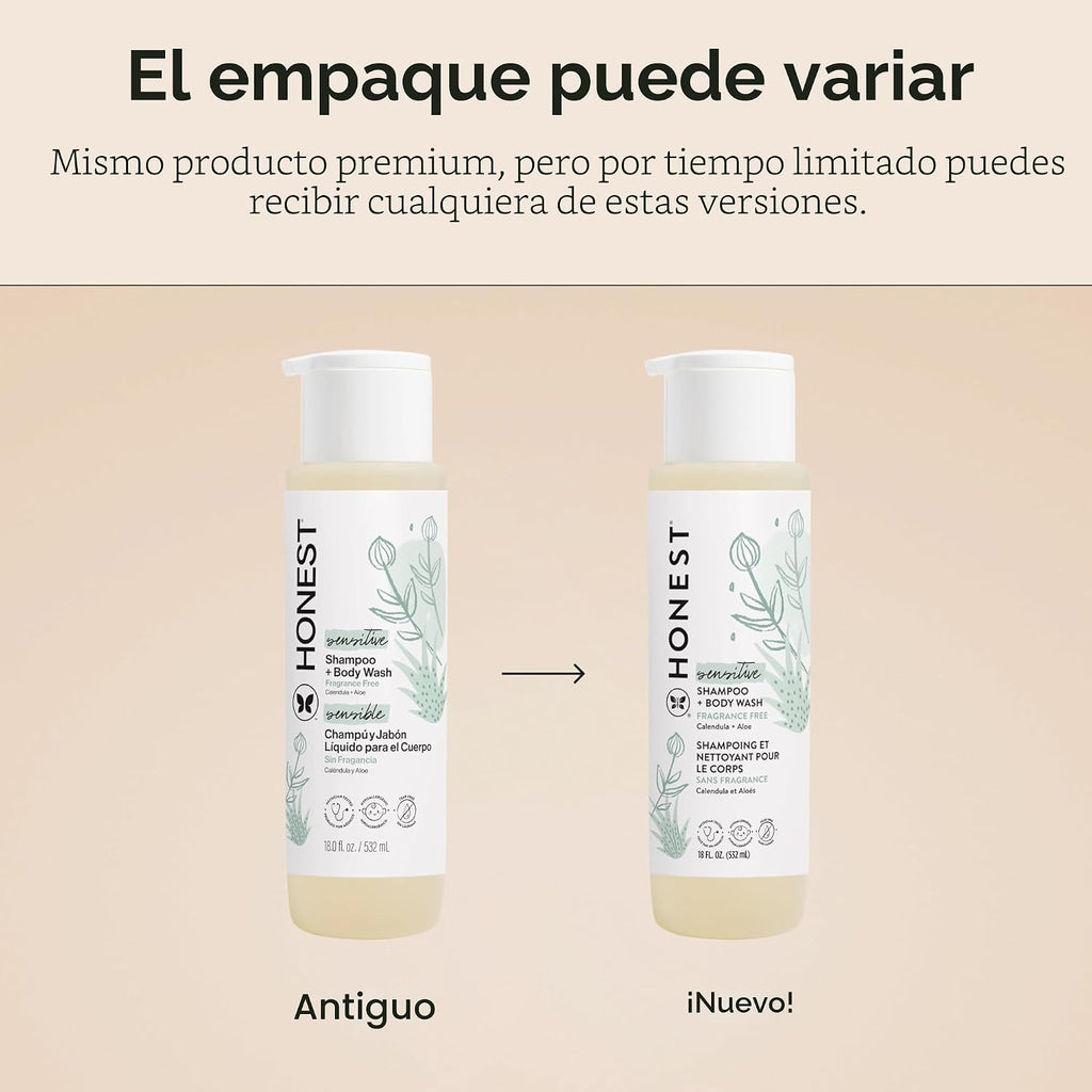 The Honest Company Champú limpiador 2 en 1 y gel de baño para piele...