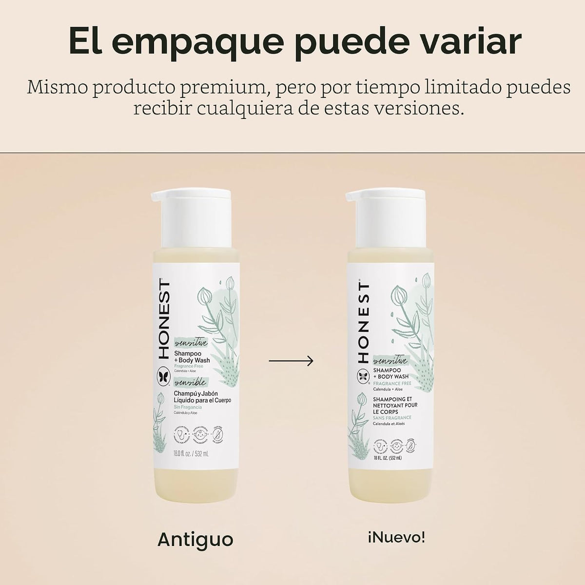 The Honest Company Champú limpiador 2 en 1 y gel de baño para piele...