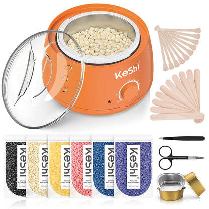 Kit de depilación KeShi, calentador de cera para depilación sin dol...